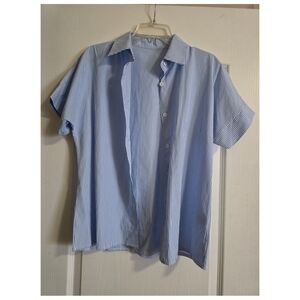 SHEIN Woman's Casual Blue and White Striped Shirt